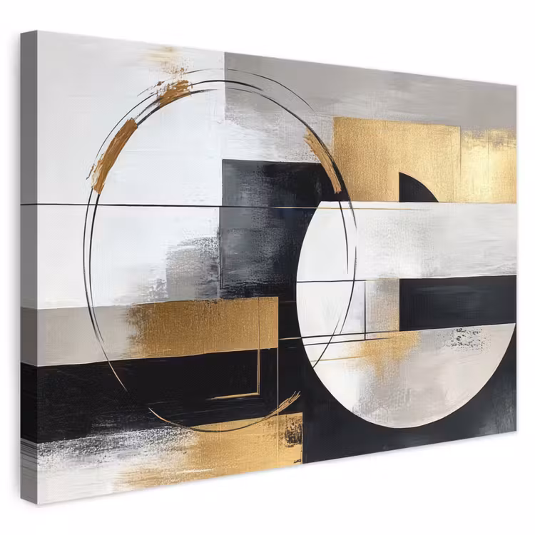 Leinwandbild - Abstrakt - Gold - Silber - Formen - Ästhetik — 1