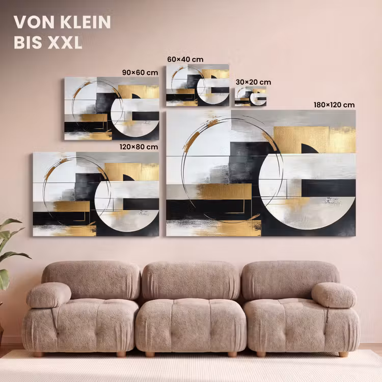 Leinwandbild - Abstrakt - Gold - Silber - Formen - Ästhetik — 6