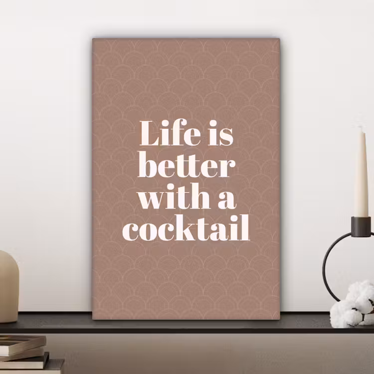 Leinwandbild - Cocktail - Text - Muster - Weiß — 4