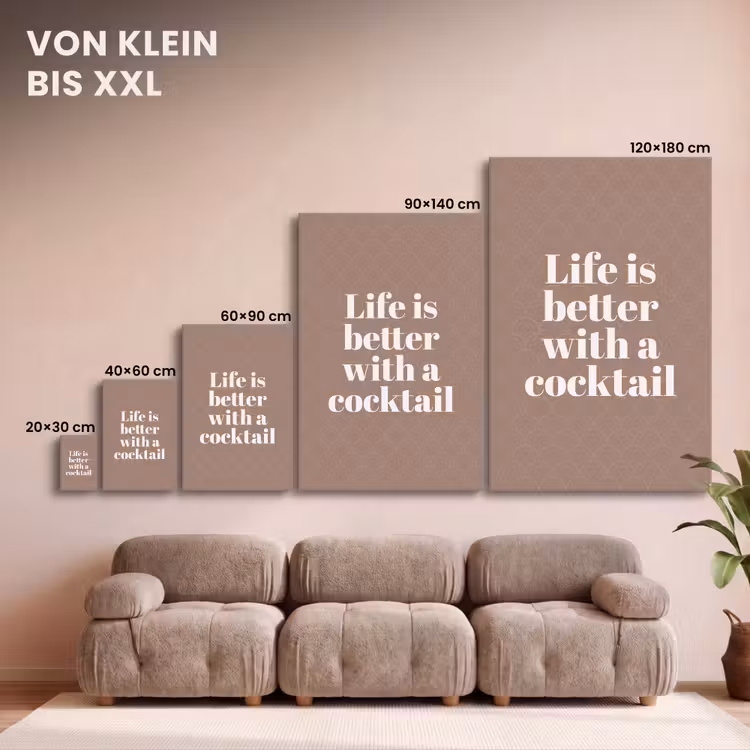 Leinwandbild - Cocktail - Text - Muster - Weiß — 8