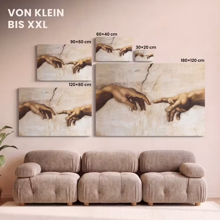 Leinwandbild - Adam - Michelangelo - Gemälde - Erschaffung von Adam — 6