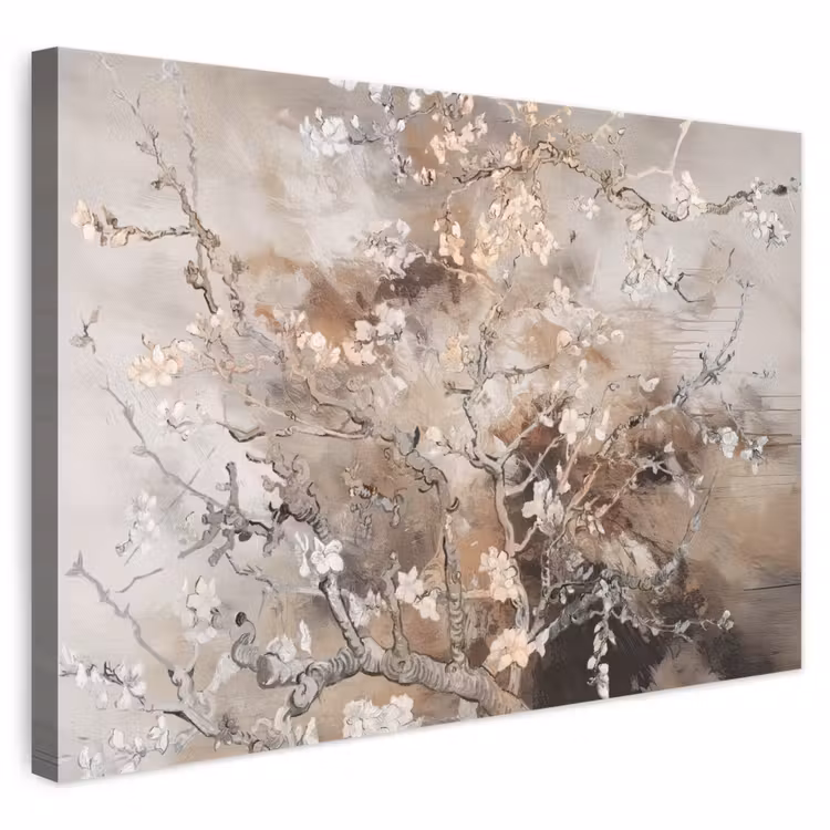 Leinwandbild - Mandelblüte - Kunst - Van Gogh - Beige - Abstrakt — 1