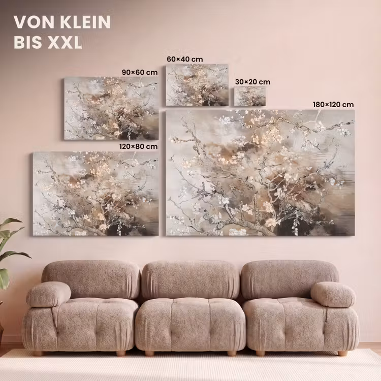 Leinwandbild - Mandelblüte - Kunst - Van Gogh - Beige - Abstrakt — 6