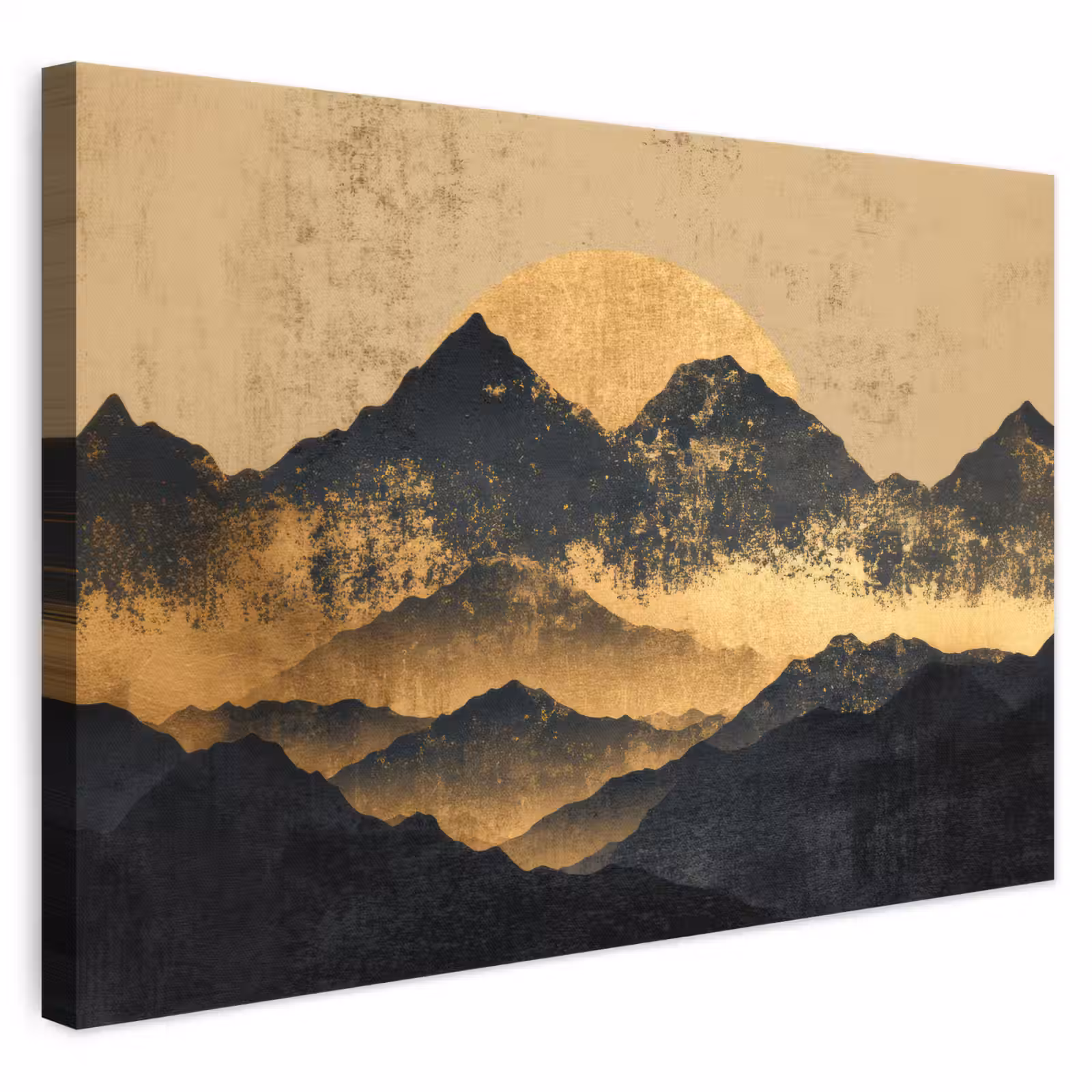 Leinwandbild - Goldene Berge bei Mondschein — 1