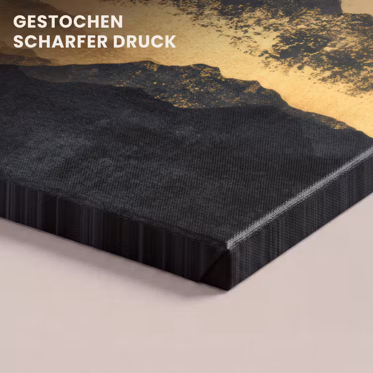 Leinwandbild - Goldene Berge bei Mondschein — 4