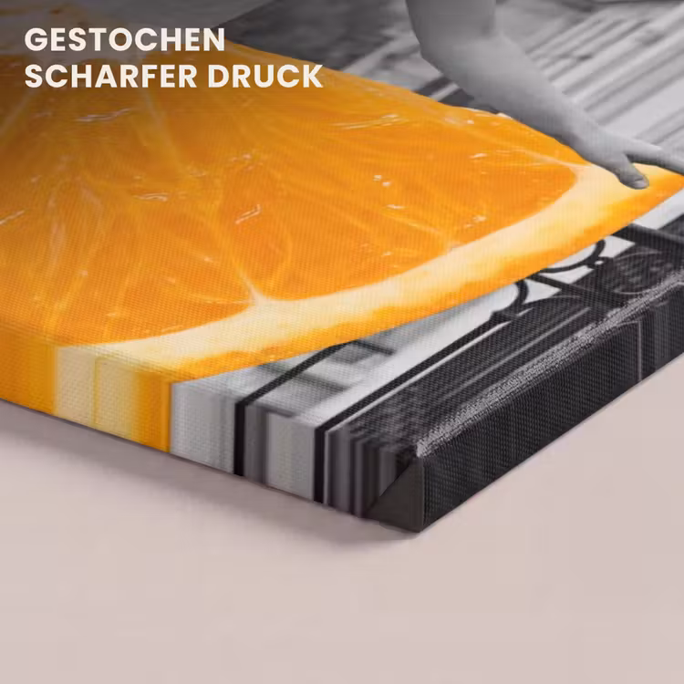 Leinwandbild - Orange - Eiffelturm - Frau — 4