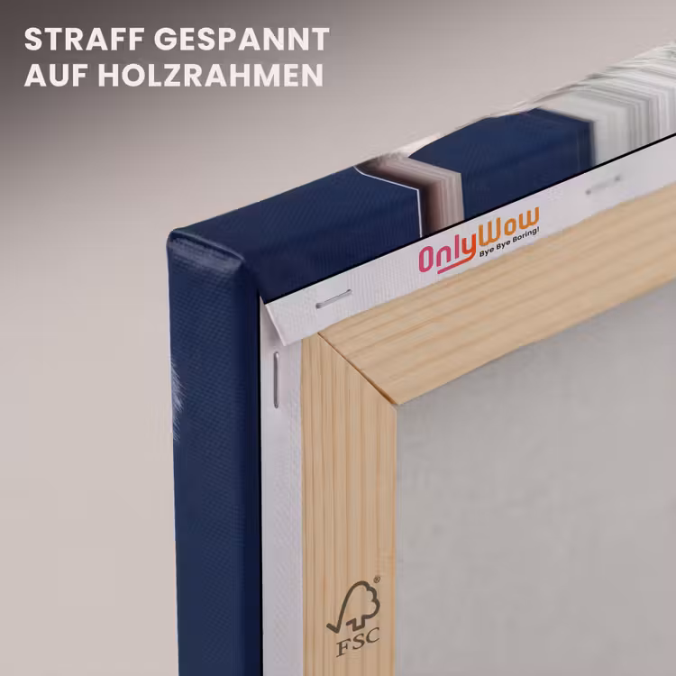 Leinwandbild - Kuh - Delfts - Blau - Künstlerisch — 5