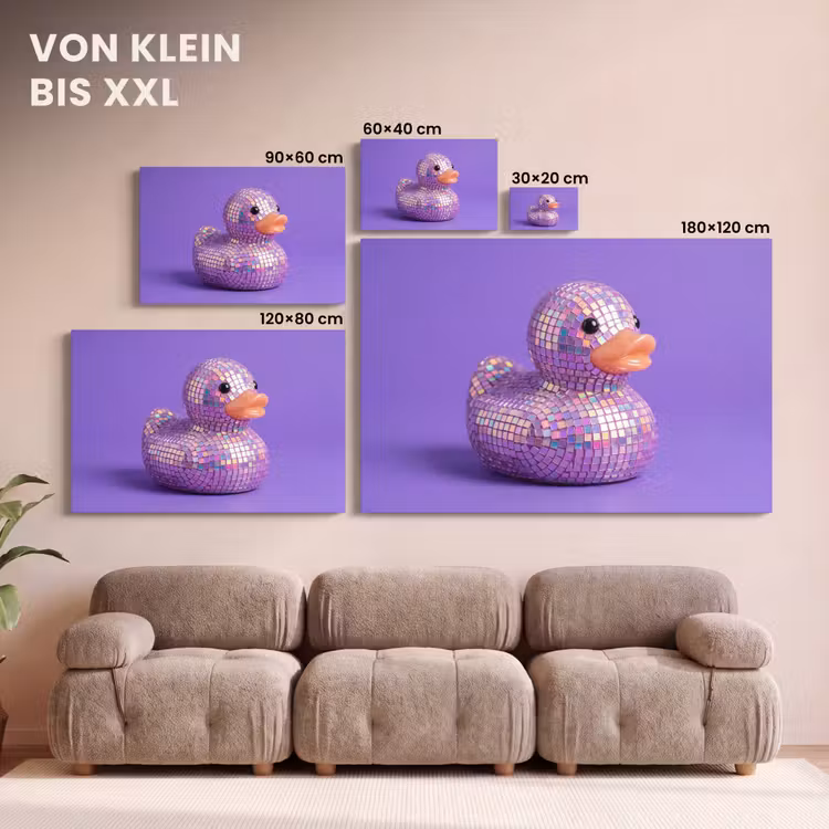 Leinwandbild - Disco - Ente - Lila — 6