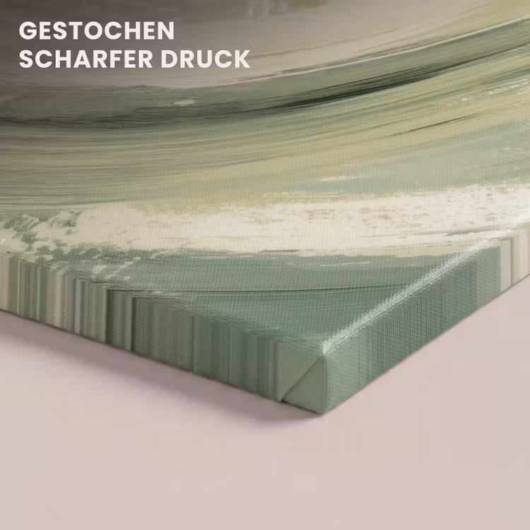 Leinwandbild - Abstrakt - Pinselstriche - Wellen - Grün — 4