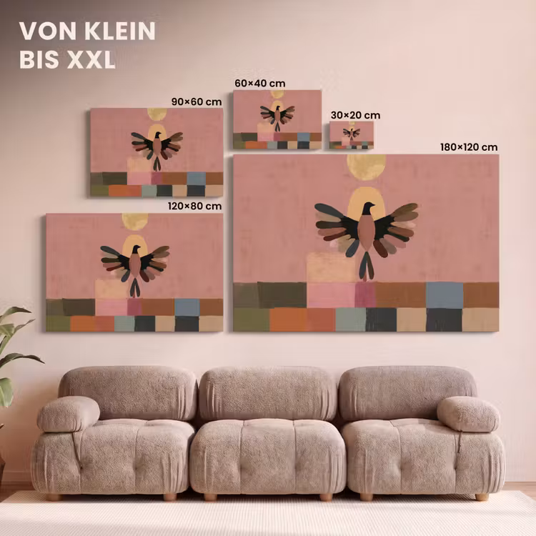 Leinwandbild - Illustration - Vogel - Ebenen - Farbenfroh — 6