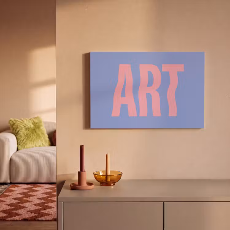 Leinwandbild - Kunst - Rosa - Blau — 2