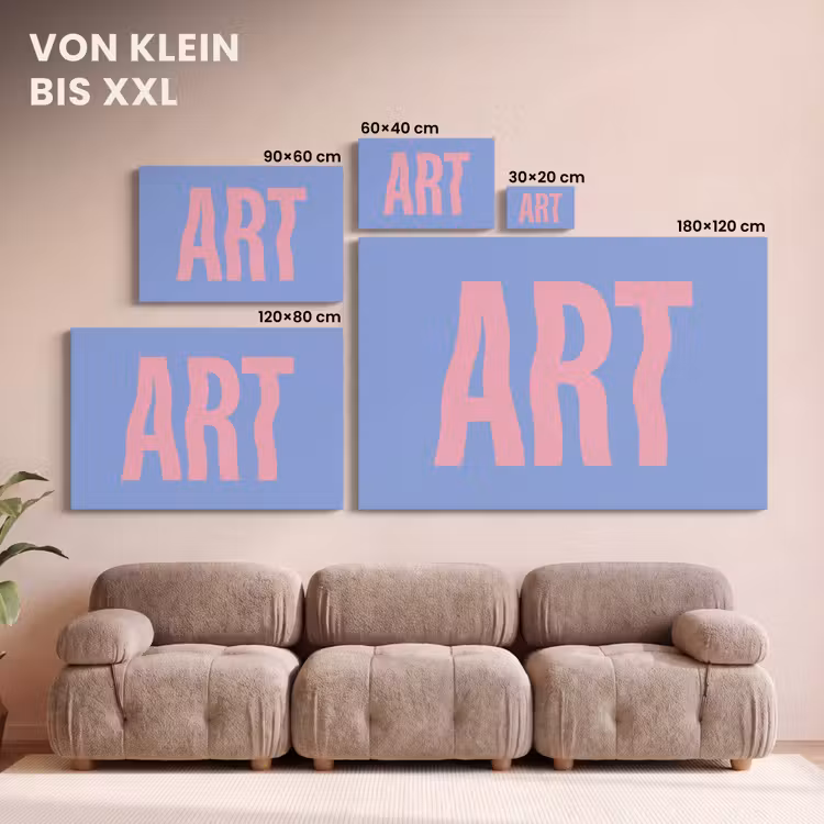 Leinwandbild - Kunst - Rosa - Blau — 6