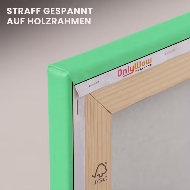 Leinwandbild - c'est la fucking vie - Grün - Bürstenstil — 5