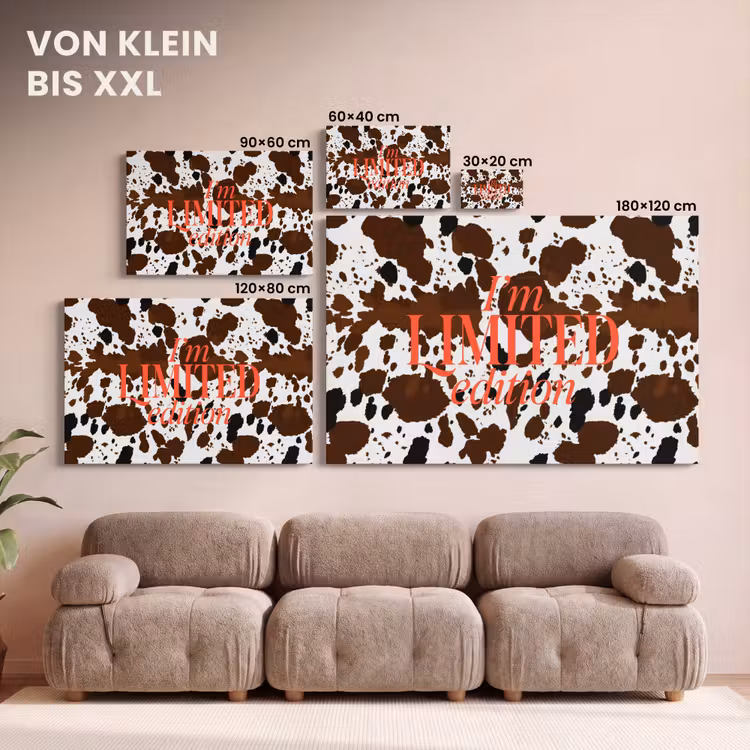 Leinwandbild - Kuhdruck - Limitierte Auflage - Rot — 6