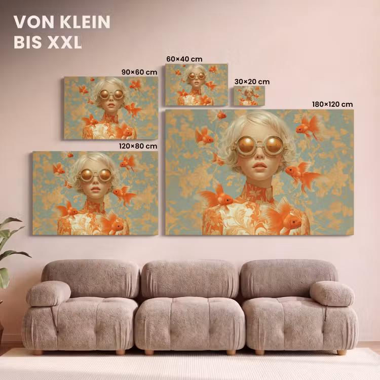 Leinwandbild - Goldfisch - Orange - Weiblich - Blond — 6