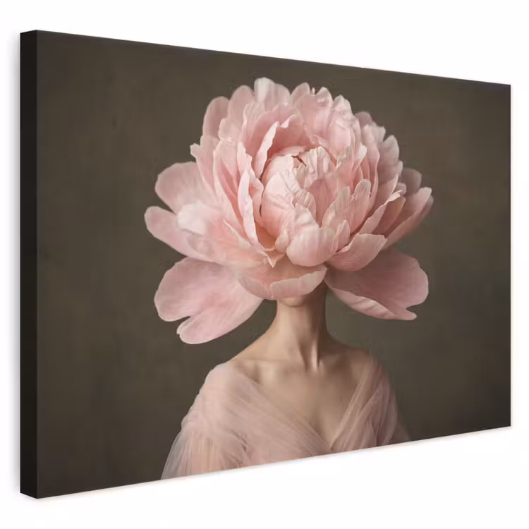 Leinwandbild - Gesicht - Rose - Rosa — 1