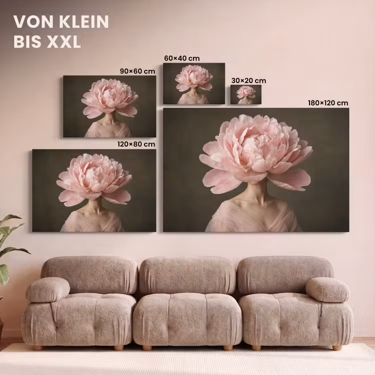 Leinwandbild - Gesicht - Rose - Rosa — 6