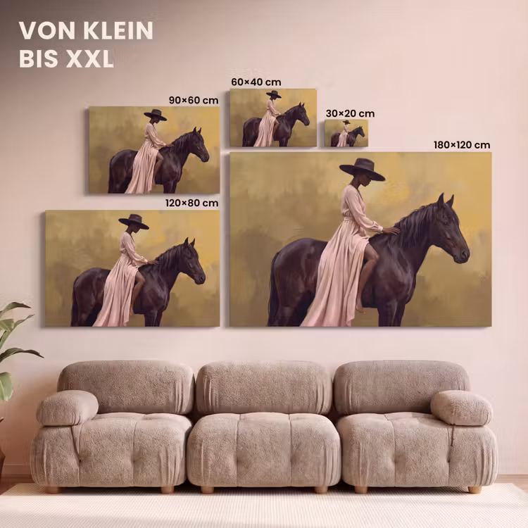 Leinwandbild - Pferd - Klassisch - Ocker — 6