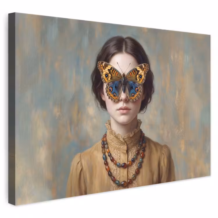 Leinwandbild - Porträt - Schmetterling - Farbenfroh — 1