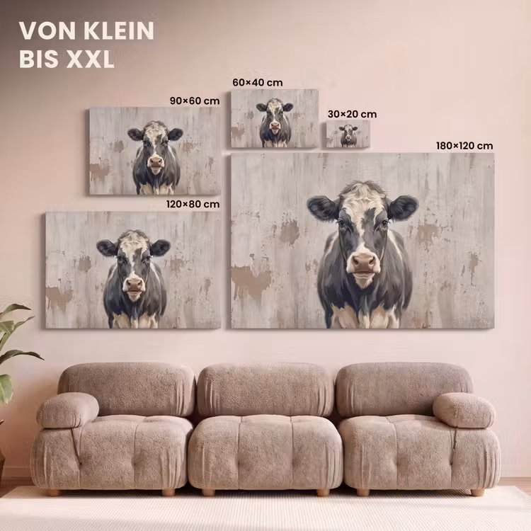 Leinwandbild - Kuh - Porträt - Tiere - Modern — 6