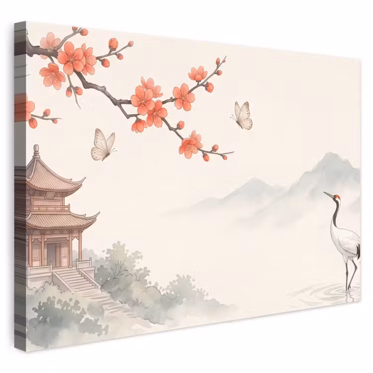 Leinwandbild - Kran - Asien - Klassiker — 1