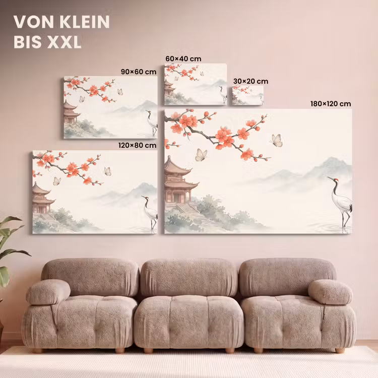 Leinwandbild - Kran - Asien - Klassiker — 6