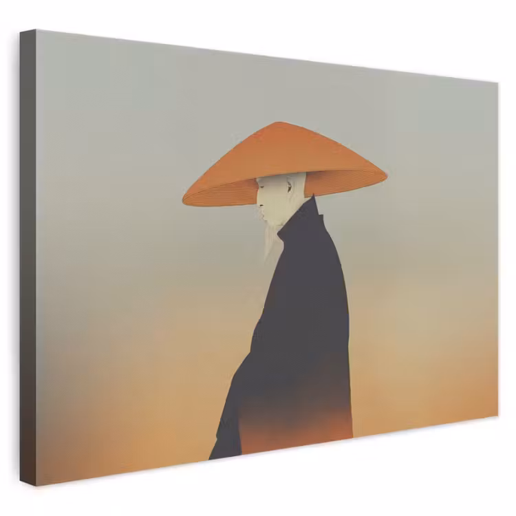 Leinwandbild - Minimalistisch - Scherenschnitt - Orange — 1