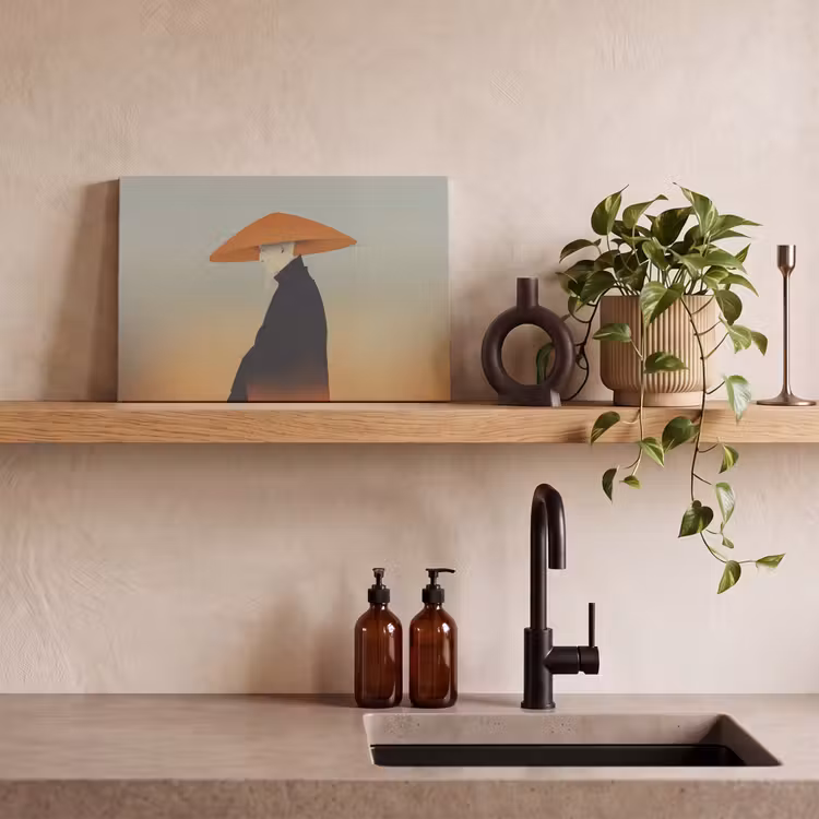 Leinwandbild - Minimalistisch - Scherenschnitt - Orange — 3