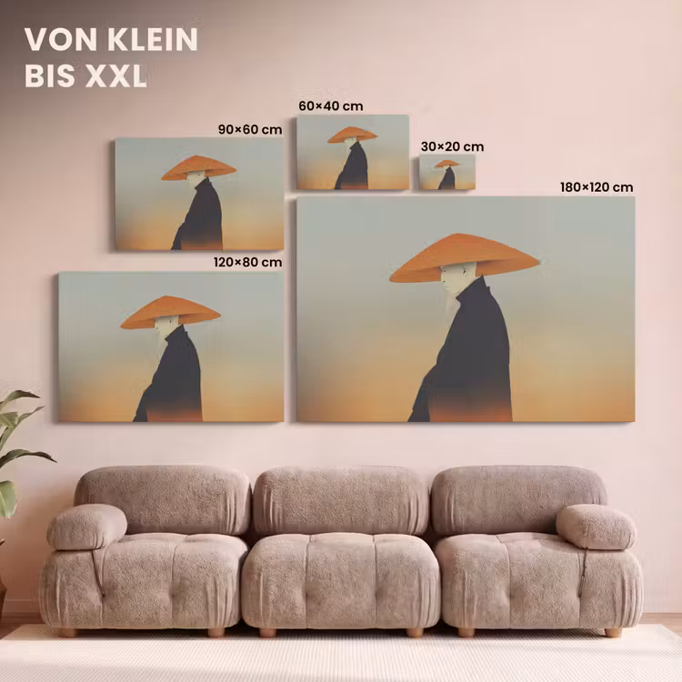 Leinwandbild - Minimalistisch - Scherenschnitt - Orange — 6