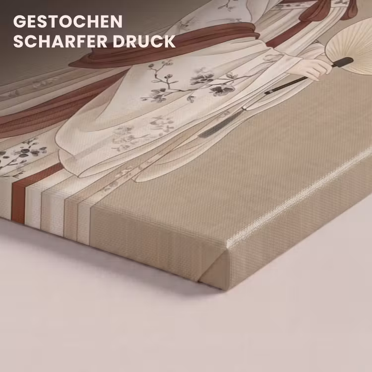 Leinwandbild - Frau - Asien - Kunst - Beige — 4