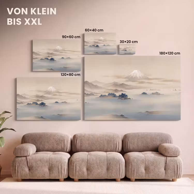 Leinwandbild - Japanisch - Landschaft - Beige — 6
