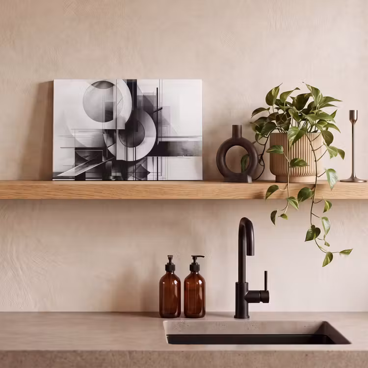 Leinwandbild - Abstrakt - Kunst - Modern - Schwarz und weiß — 3