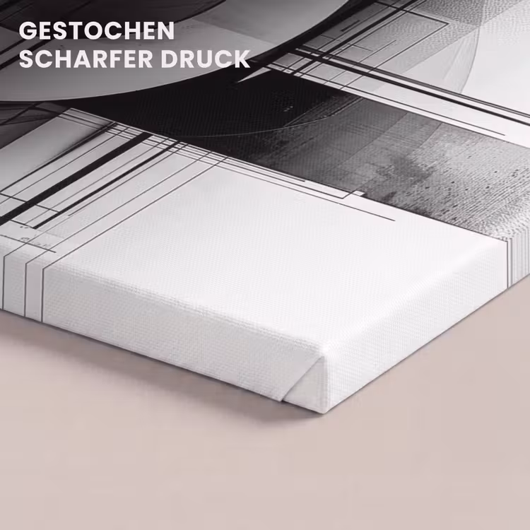 Leinwandbild - Abstrakt - Kunst - Modern - Schwarz und weiß — 4