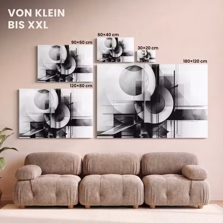 Leinwandbild - Abstrakt - Kunst - Modern - Schwarz und weiß — 6