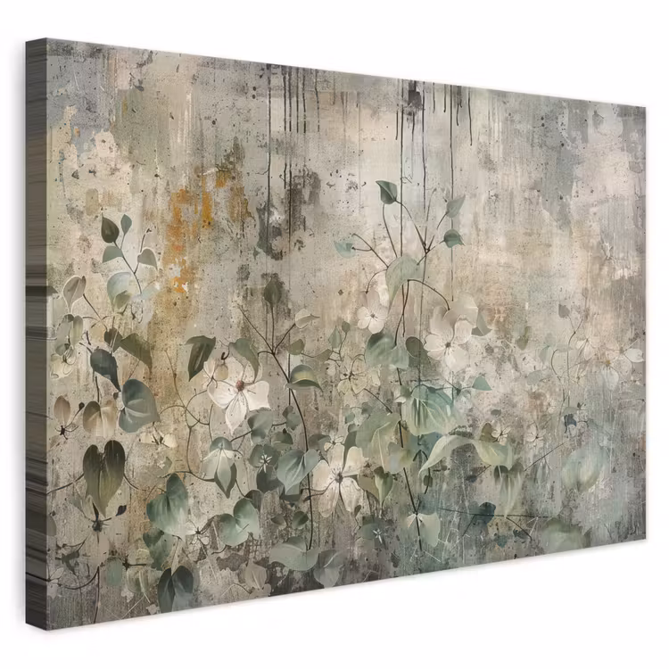 Leinwandbild - Blumen - Blätter - Abstrakt - Modern — 1