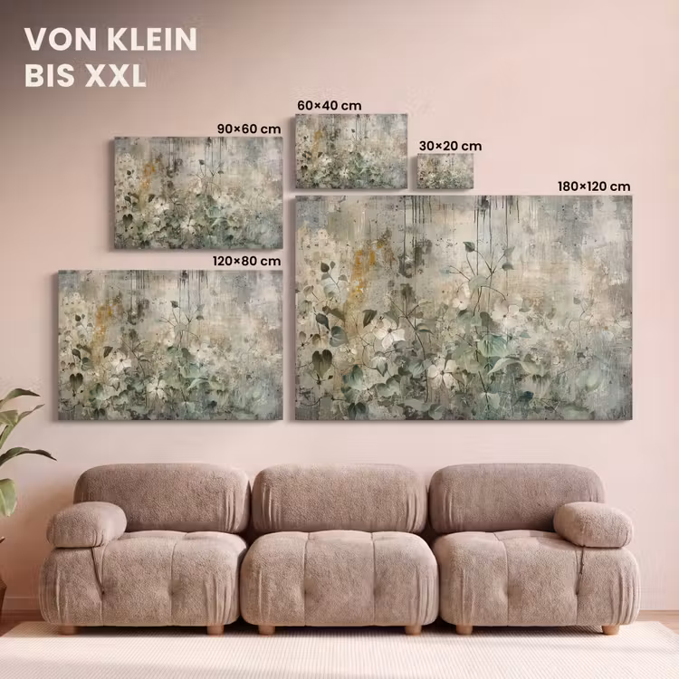 Leinwandbild - Blumen - Blätter - Abstrakt - Modern — 6