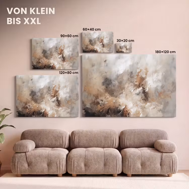Leinwandbild - Farbe - Abstrakt - Beige - Kunst — 6