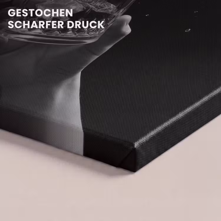 Leinwandbild - Whiskygläser - Eis - Spritzer - Schwarz — 4