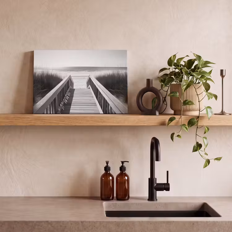 Leinwandbild - Steg - Holz - Strand - Meer — 3