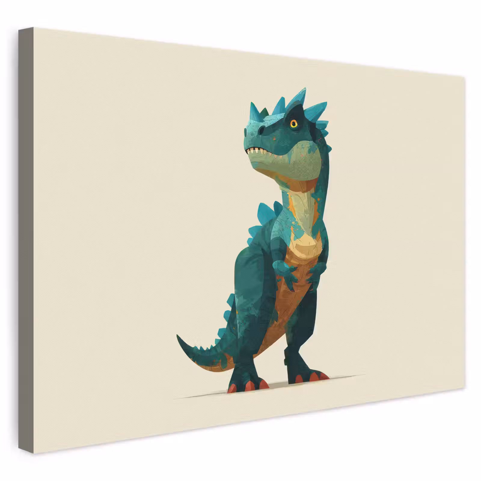 Leinwandbild - Stacheln - Dino - Blau - Muskulös — 1