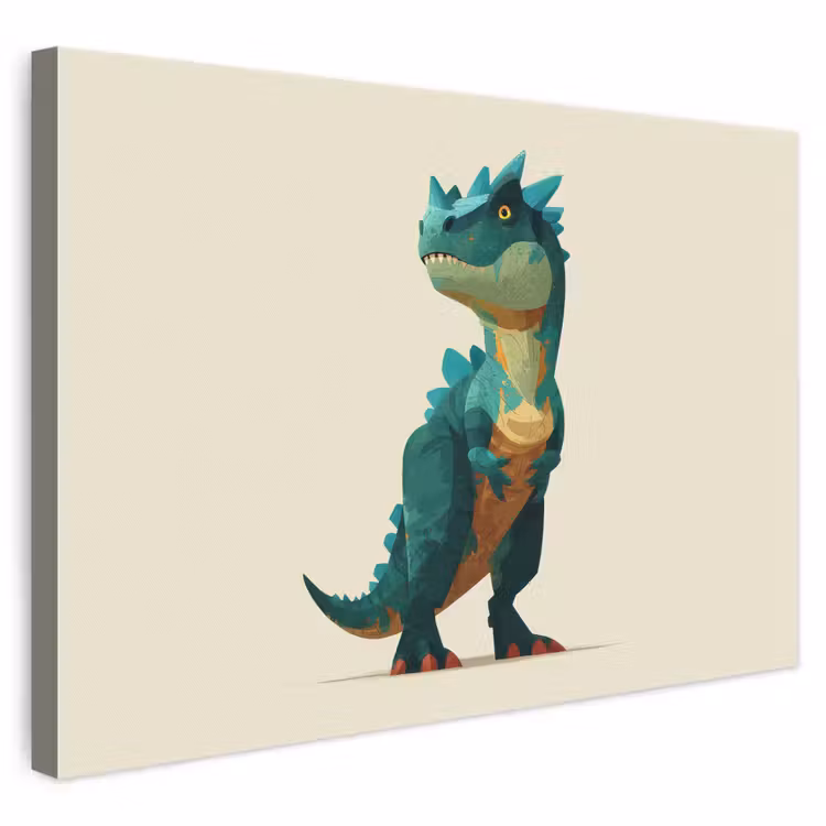 Leinwandbild - Stacheln - Dino - Blau - Muskulös — 1