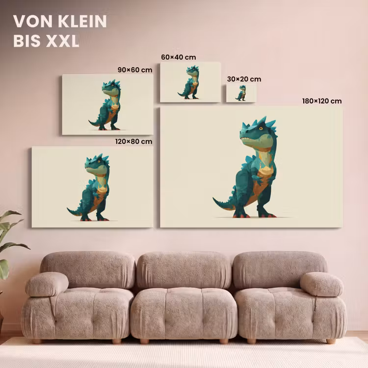 Leinwandbild - Stacheln - Dino - Blau - Muskulös — 6