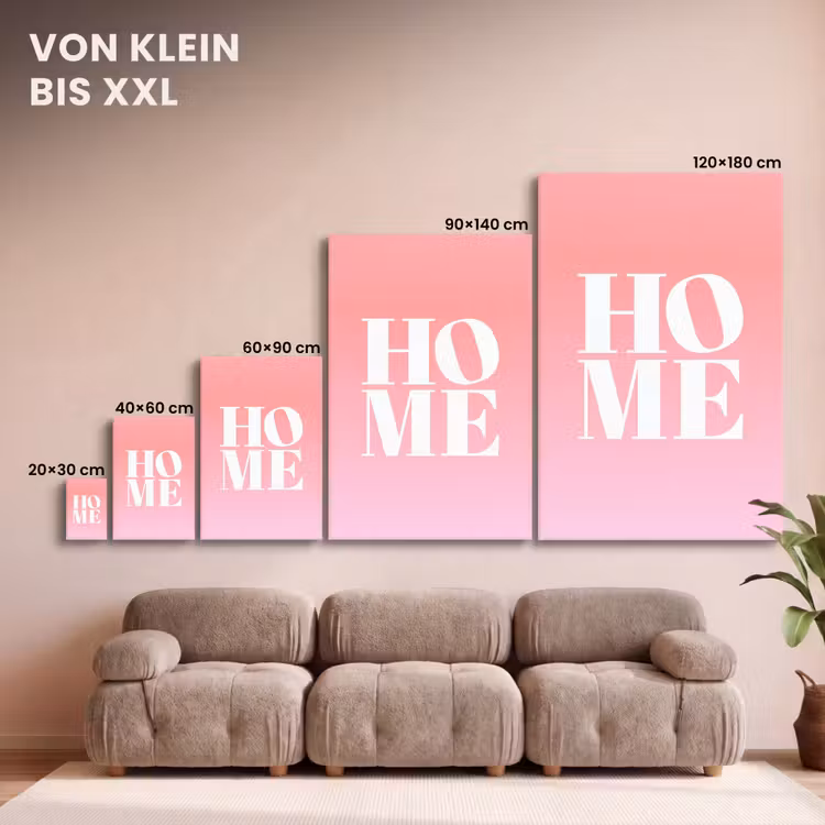 Leinwandbild - Startseite - Buchstaben - Groß - Rosa — 8