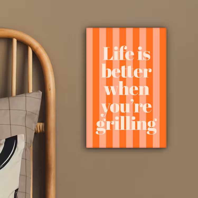 Leinwandbild - Text - Gestreift - Orange - Sommer — 3