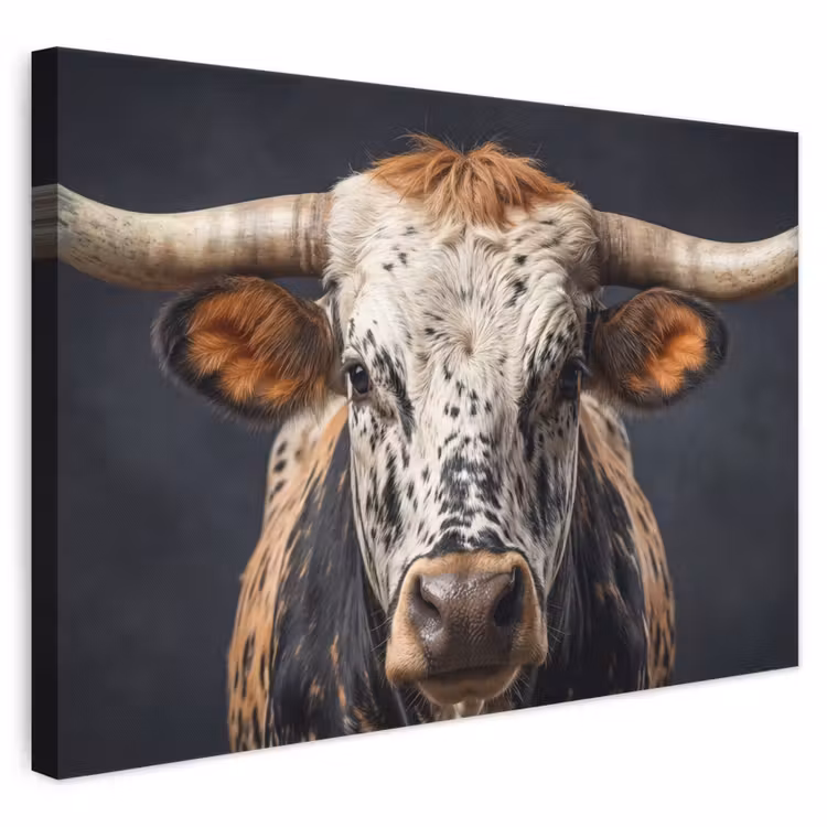 Leinwandbild - Taurus - Farbenfroh - Hörner — 1