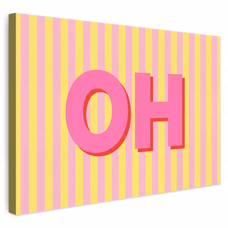Leinwandbild - Text - Streifen - Rosa — 1