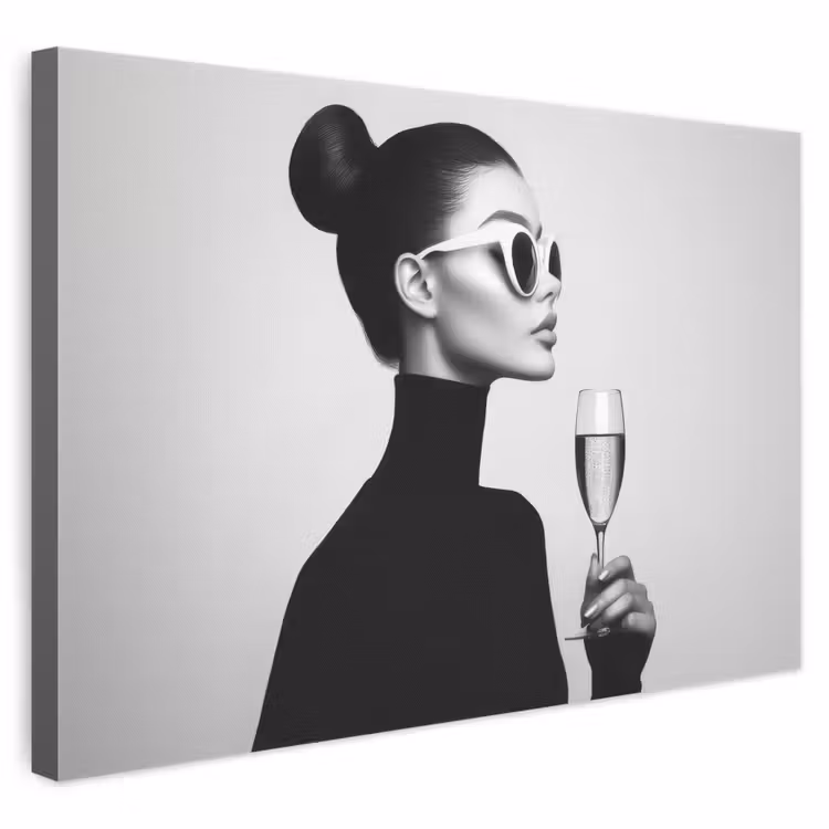 Leinwandbild - Frau - Champagner - Modern — 1