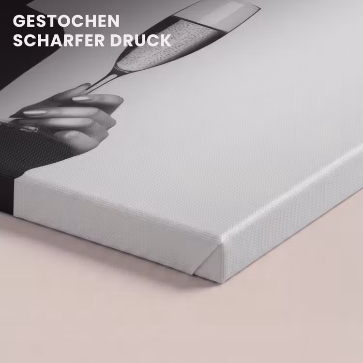 Leinwandbild - Frau - Champagner - Modern — 4