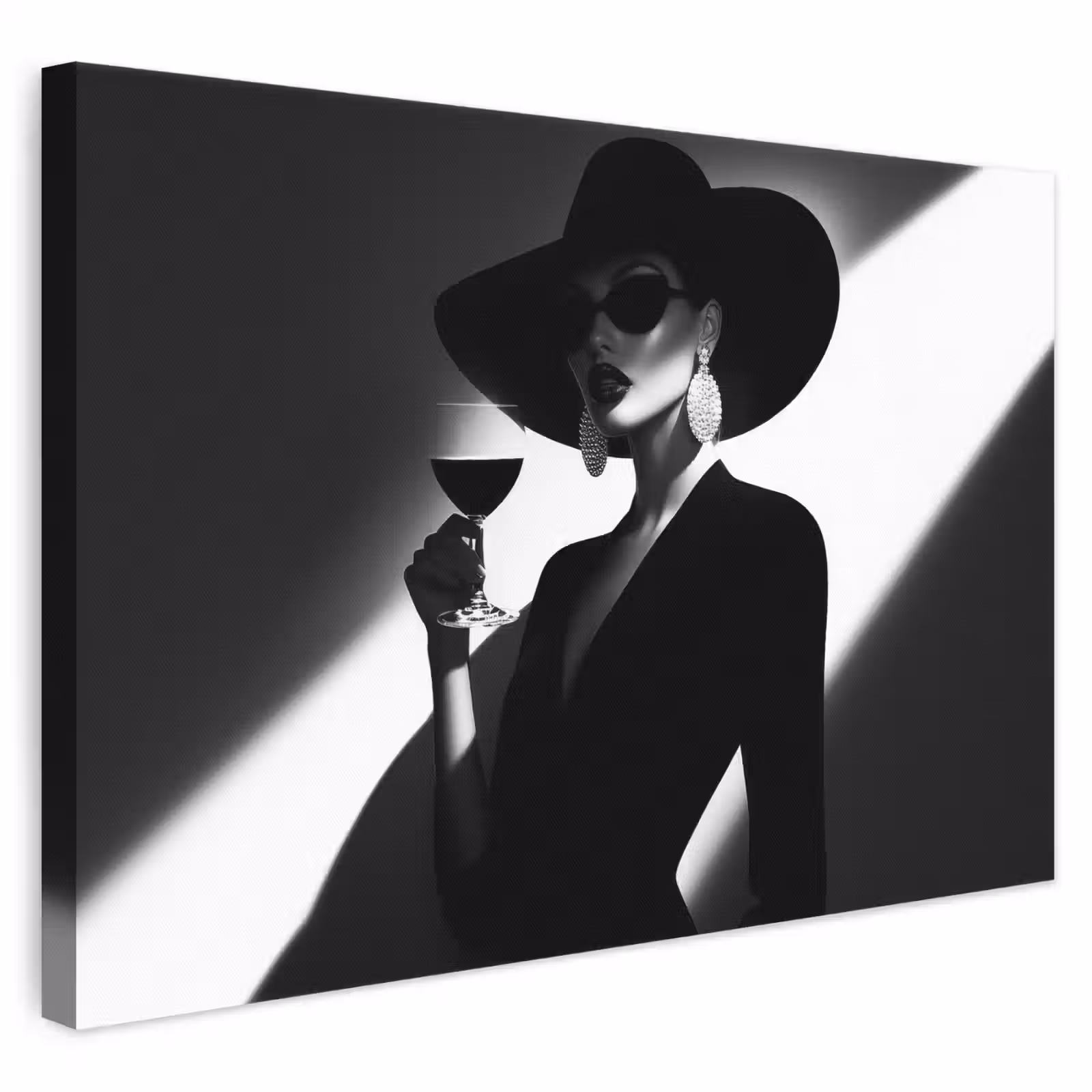 Leinwandbild - Frau - Wein - Chic — 1