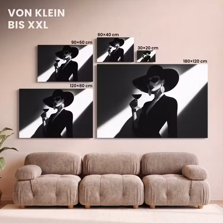 Leinwandbild - Frau - Wein - Chic — 6